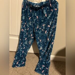Cozy Blue Pajama Bottoms with Disney stitch pattern
